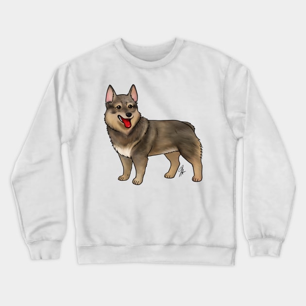 Dog - Swedish Valhund - Red Stub Tail Crewneck Sweatshirt by Jen's Dogs Custom Gifts and Designs